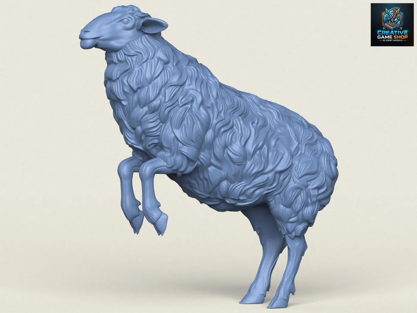 Sheep Jumping 3D Print Model .c4d .max .obj .3ds .fbx .stl .blend 