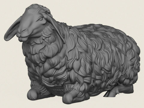 羊坐 3D 打印模型