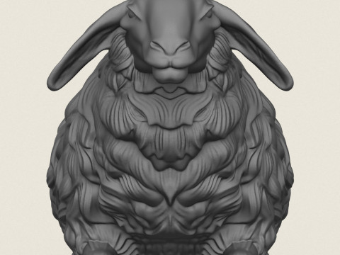 座っている羊 3Dプリントモデル