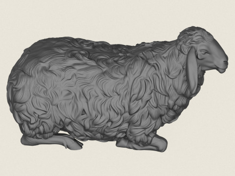 座っている羊 3Dプリントモデル