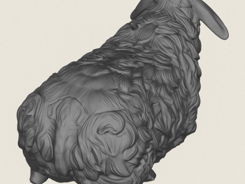 座っている羊 3Dプリントモデル
