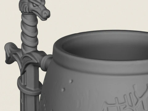 Ancient Warrior Beer Mug 3D Print Model