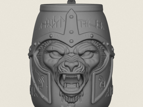 Ancient Warrior Beer Mug 3D Print Model
