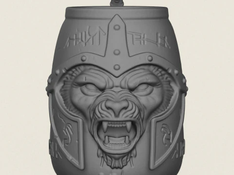 Ancient Warrior Beer Mug 3D Print Model