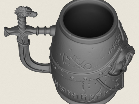Ancient Warrior Beer Mug 3D Print Model