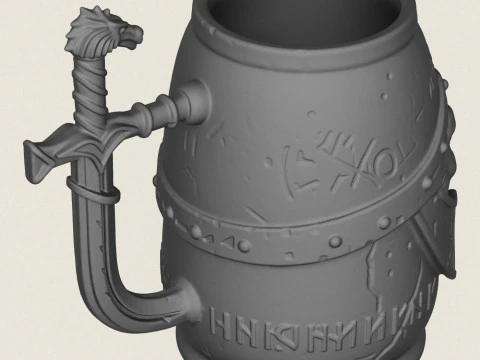 Ancient Warrior Beer Mug 3D Print Model