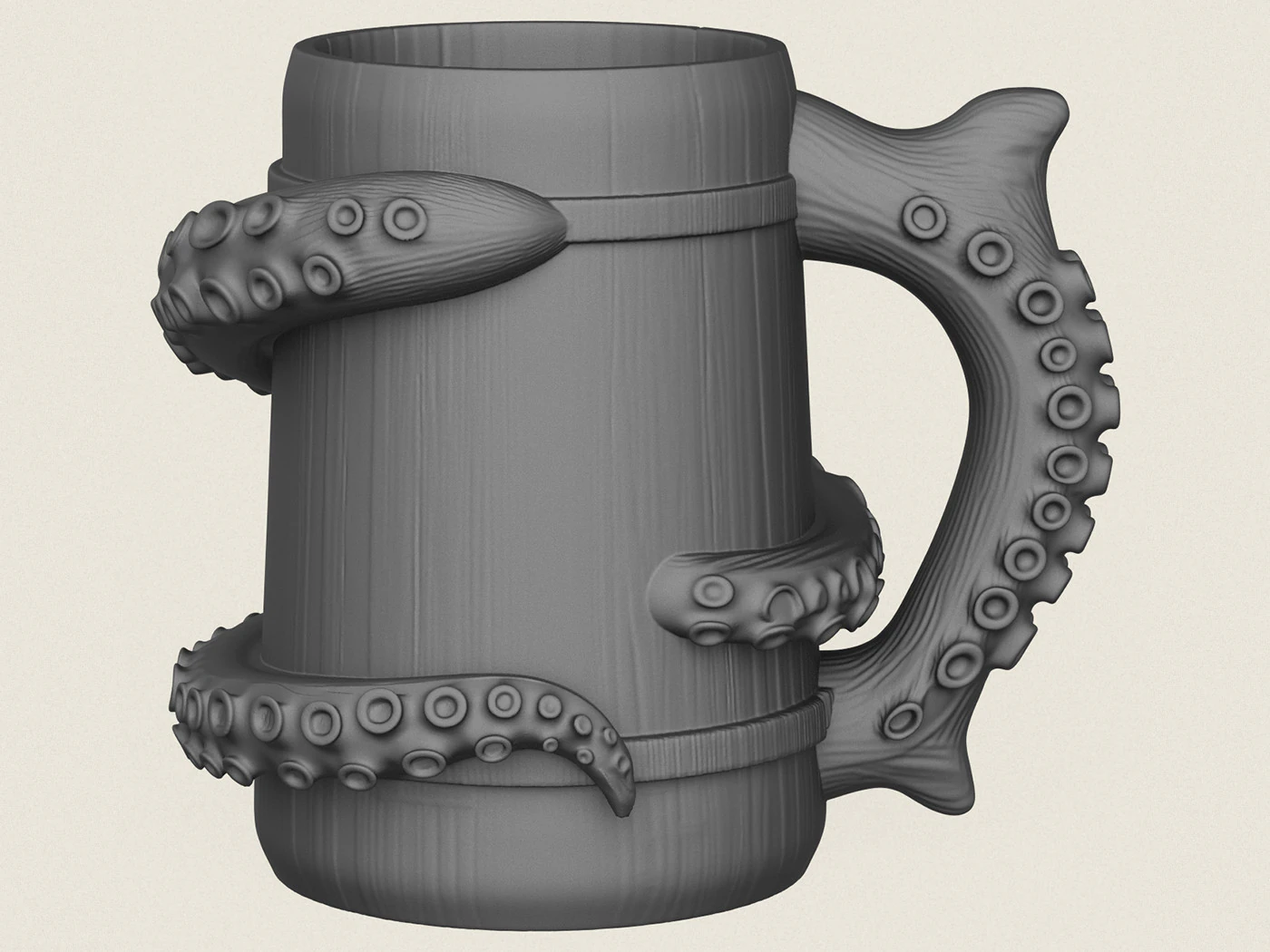 Octopus Mug 3D Print Model .c4d .max .obj .3ds .fbx .stl .blend 