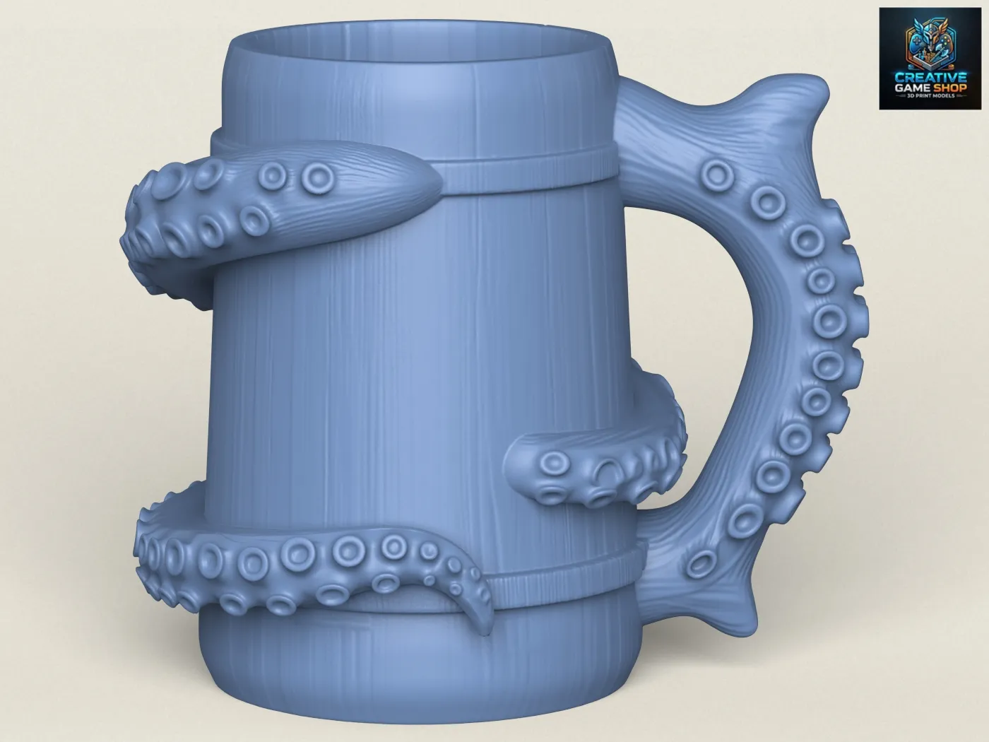 Octopus Mug 3D Print Model .c4d .max .obj .3ds .fbx .stl .blend 