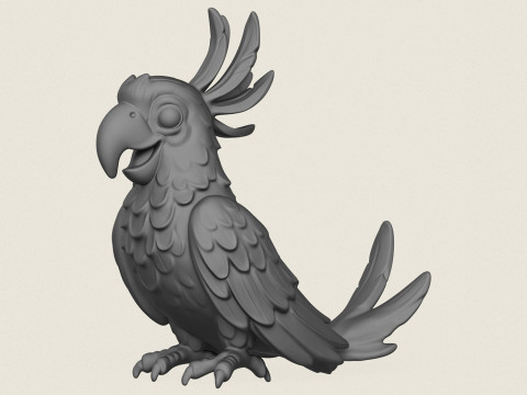 Loro Guacamaya Roja Modelo de impresión 3D