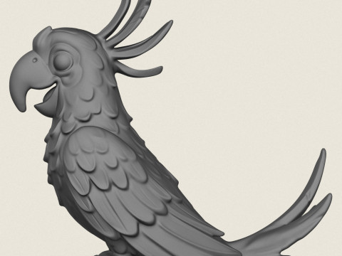 Scarlet Macaw Parrot 3D Print Model