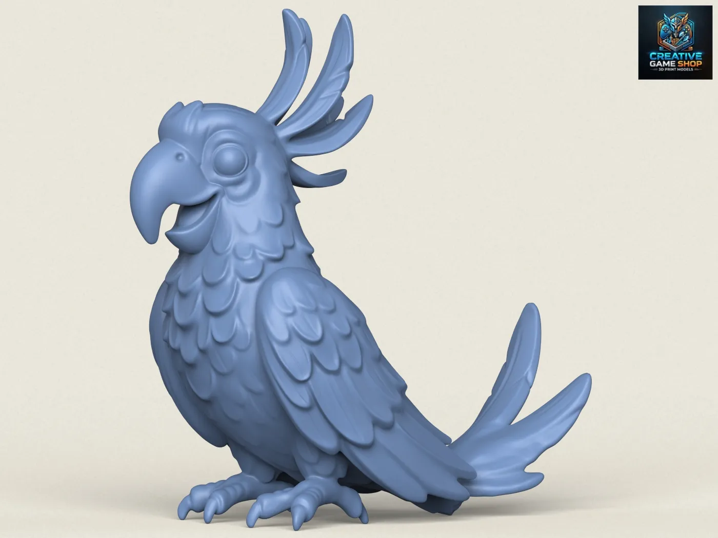 Scarlet Macaw Parrot 3D Print Model .c4d .max .obj .3ds .fbx .stl .blend 