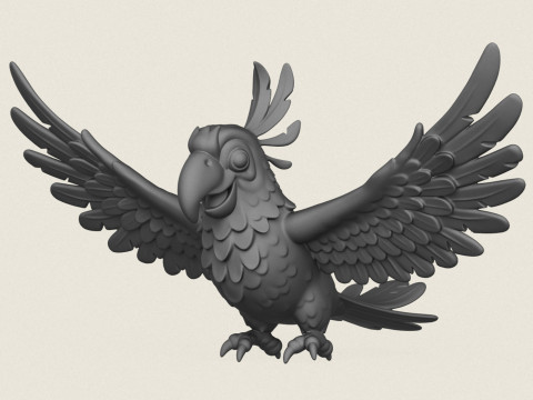 Scharlaken Ara Papegaai Vliegen 3D printmodel