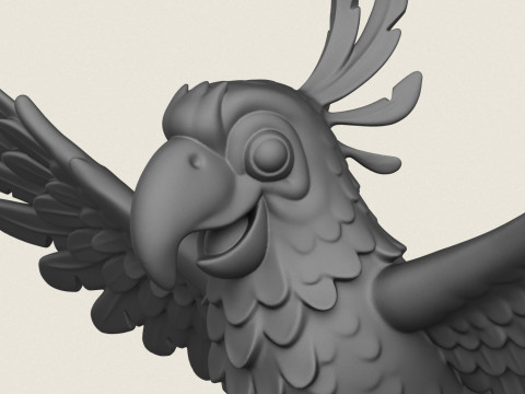Scarlet Macaw Parrot Flying 3D Print Model