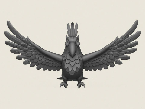 Scarlet Macaw Parrot Flying 3D Print Model