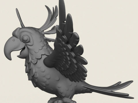 Scarlet Macaw Parrot Flying 3D Print Model