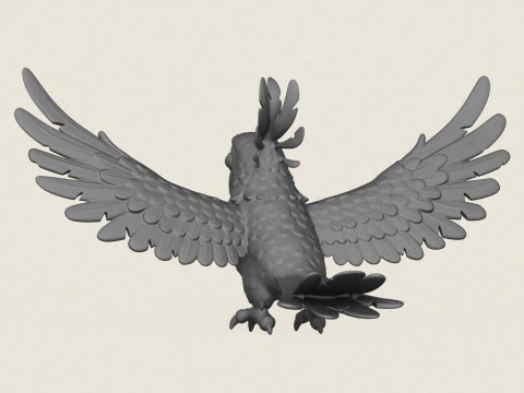 Scarlet Macaw Parrot Flying 3D Print Model