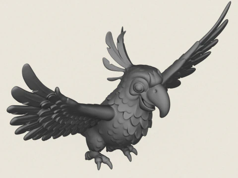 Scarlet Macaw Parrot Flying 3D Print Model