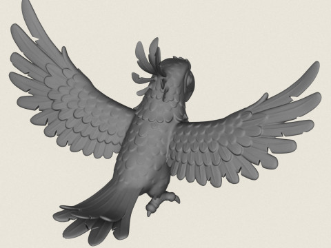 Scarlet Macaw Parrot Flying 3D Print Model