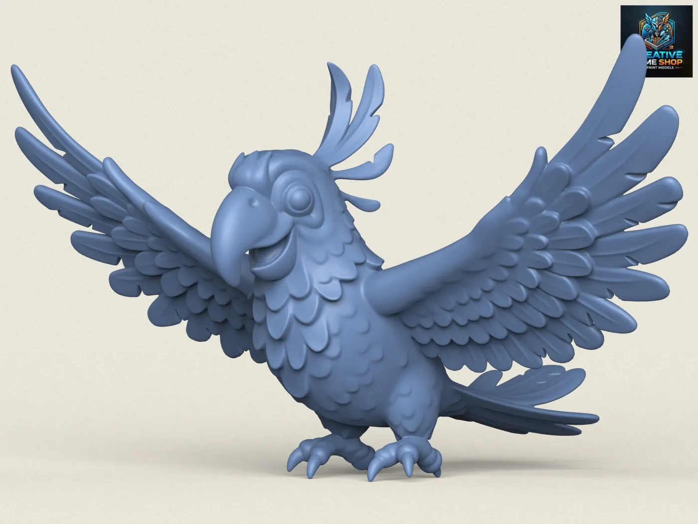 Scarlet Macaw Parrot Flying 3D Print Model .c4d .max .obj .3ds .fbx .stl .blend 