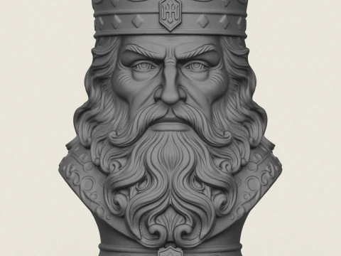 Vaso con il volto del Re Guerriero Modello di stampa 3D