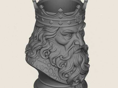 Vaso con il volto del Re Guerriero Modello di stampa 3D