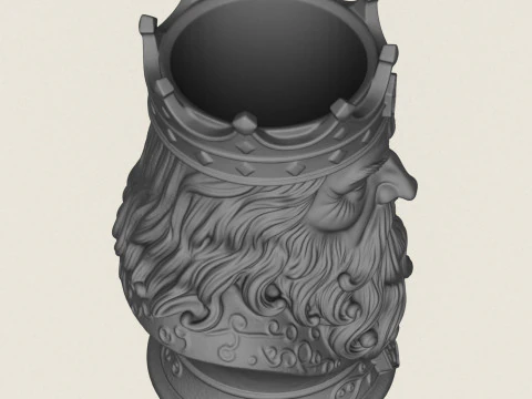 Vaso con il volto del Re Guerriero Modello di stampa 3D