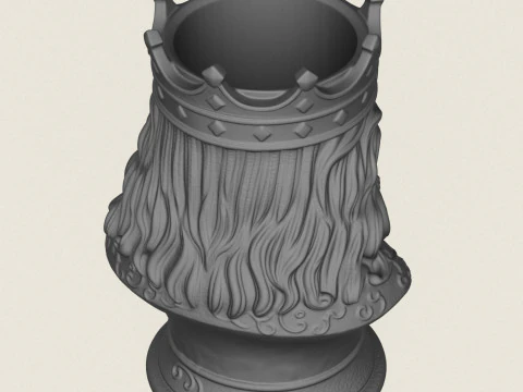 Vaso con il volto del Re Guerriero Modello di stampa 3D