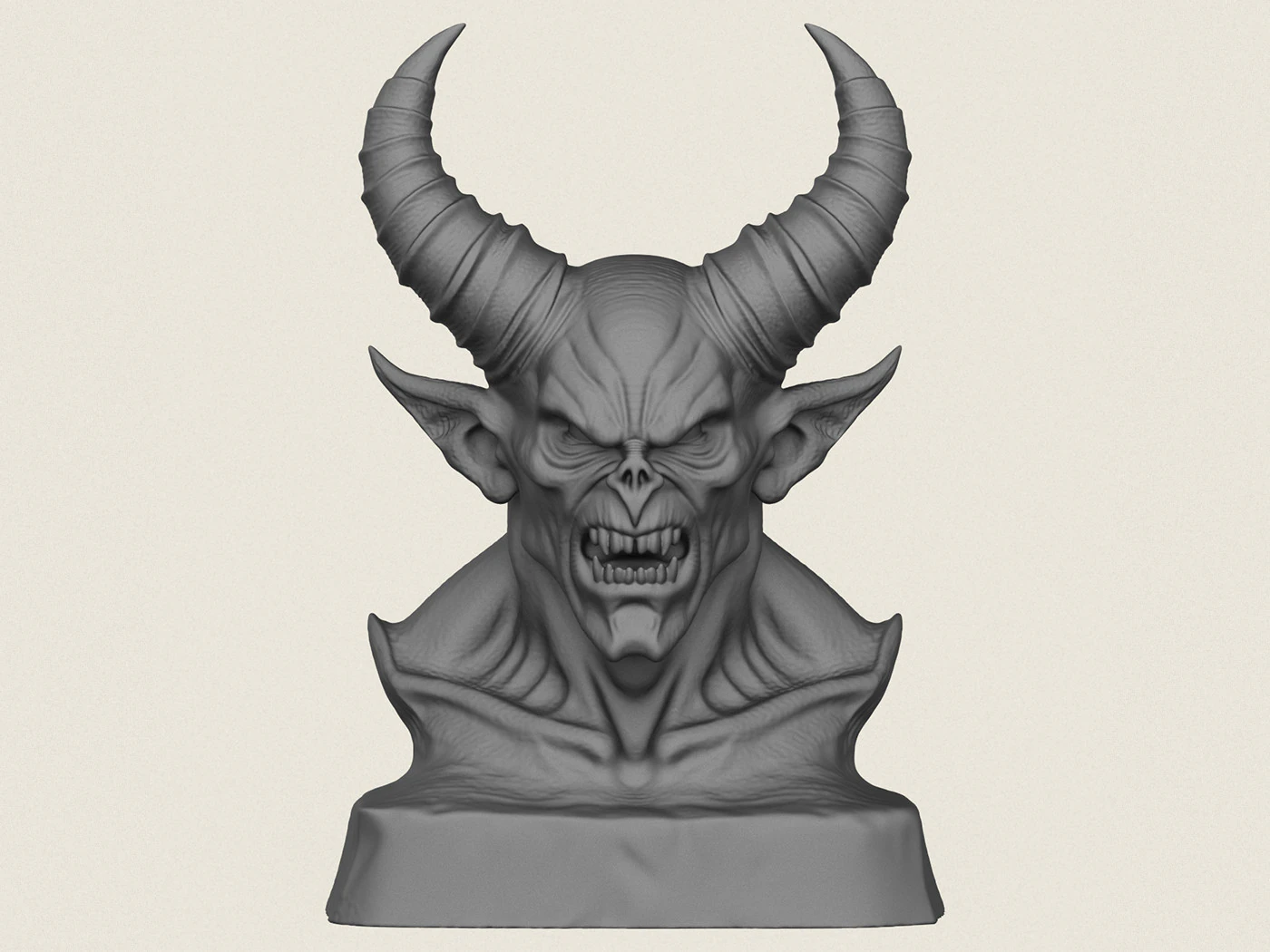 Canavar Şeytan B&uuml;st&uuml; 3D Baskı Modeli .c4d .max .obj .3ds .fbx .stl .blend 