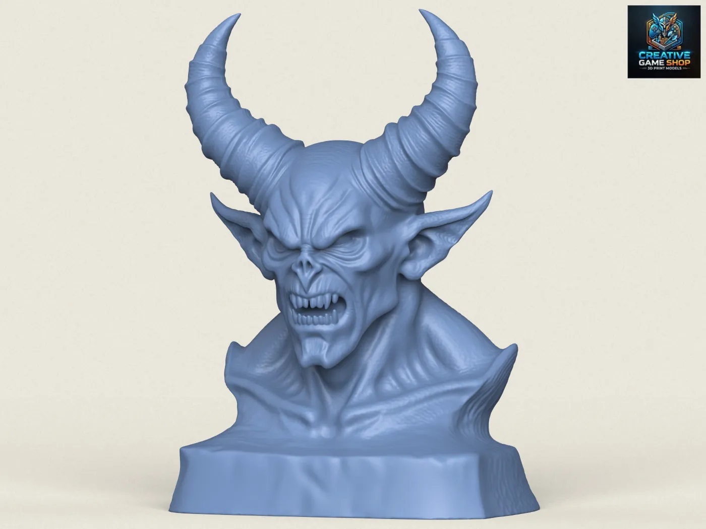 Monster Demon Bust 3D Print Model .c4d .max .obj .3ds .fbx .stl .blend