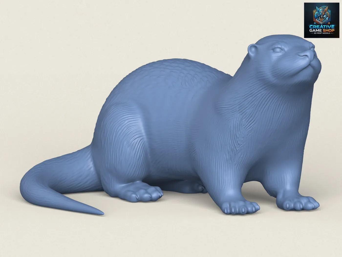 Otter Print Ready 3D Print Model .c4d .max .obj .3ds .fbx .stl .blend 