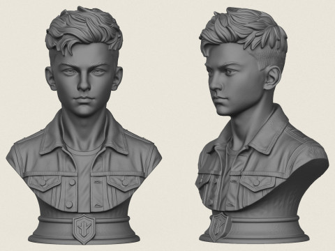 Patung Anak Muda Model Cetak 3D