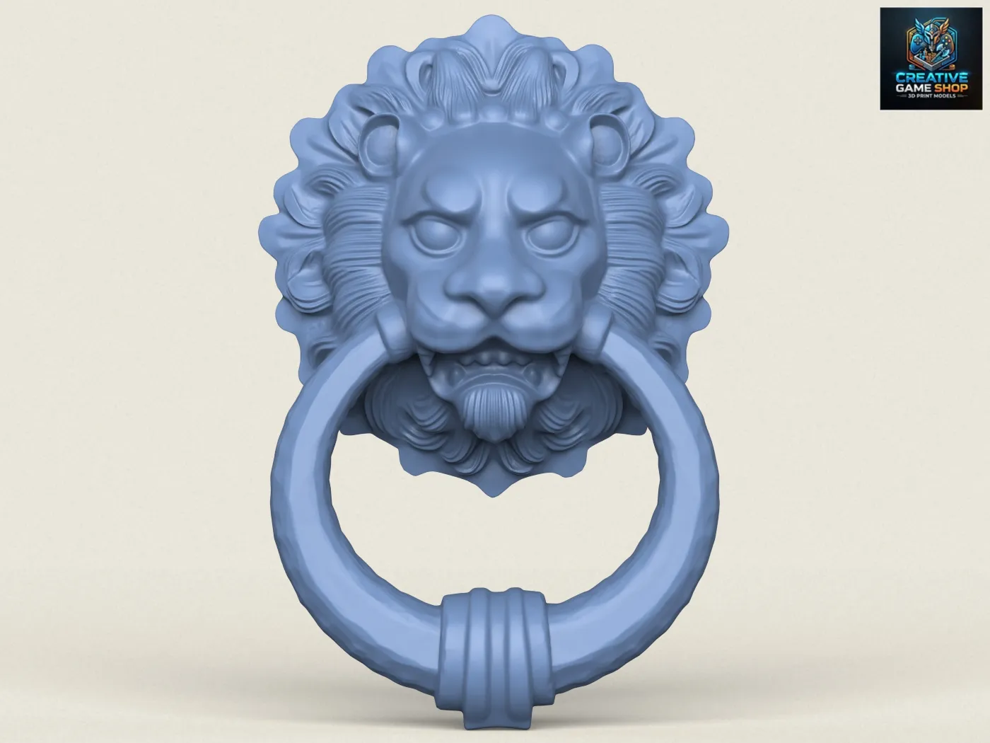 Lion Head Decorative Art 3D Print Model .c4d .max .obj .3ds .fbx .stl .blend