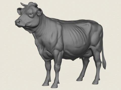 Kuh stehend 3D Druckmodell