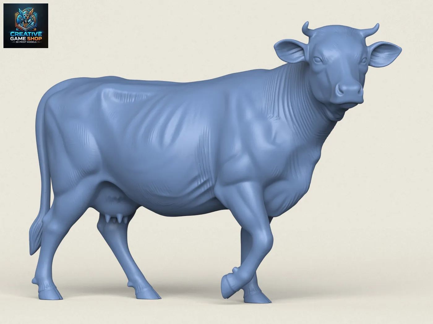 Cow Walking 3D Print Model .c4d .max .obj .3ds .fbx .stl .blend 