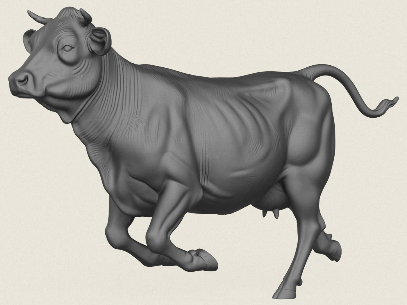 गाय दौड़ रही है 3D प्रिंट मॉडल .c4d .max .obj .3ds .fbx .stl .blend 