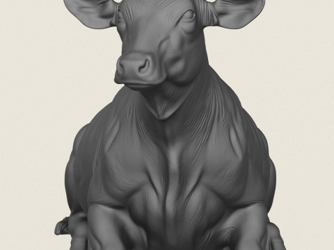 İnek Oturuyor 3D Baskı Modeli