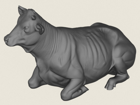 İnek Oturuyor 3D Baskı Modeli