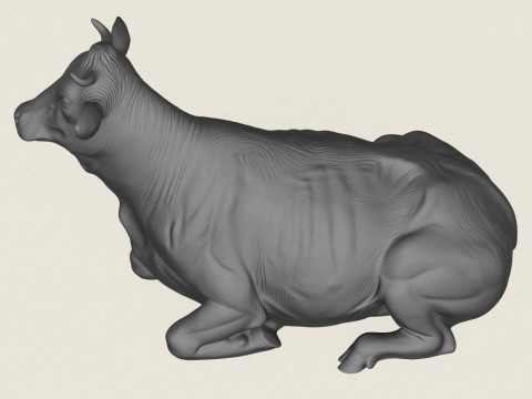 İnek Oturuyor 3D Baskı Modeli