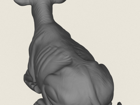 İnek Oturuyor 3D Baskı Modeli