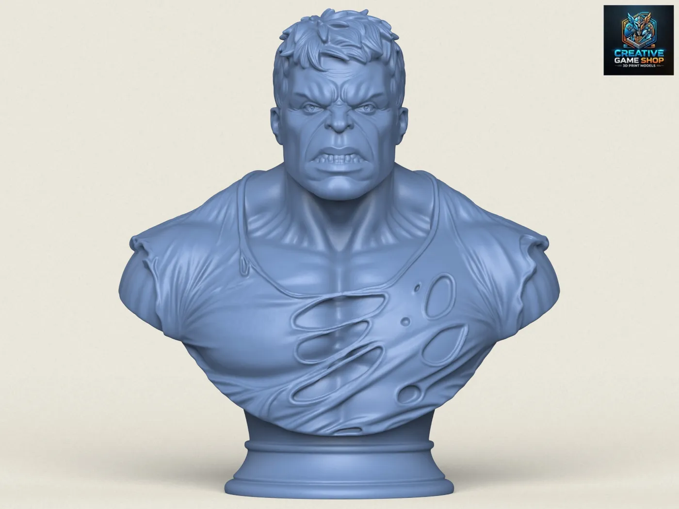 Incredible Hulk Bust 3D Print Model .c4d .max .obj .3ds .fbx .stl .blend 
