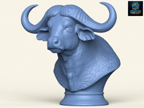 Busto di bufalo selvatico Modello di stampa 3D