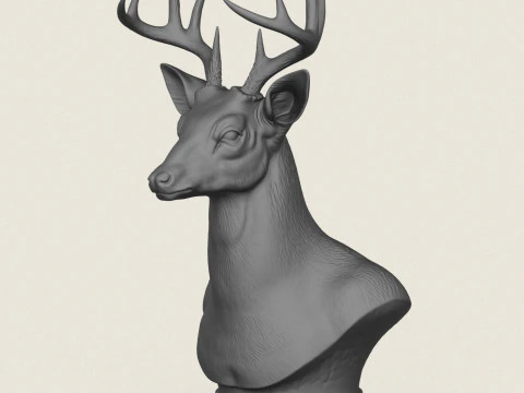 Busto di cervo selvatico Modello di stampa 3D