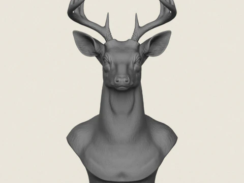 Busto di cervo selvatico Modello di stampa 3D