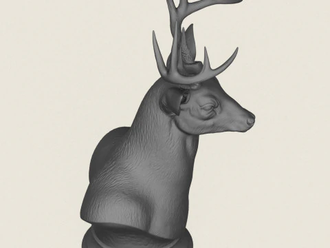 Busto di cervo selvatico Modello di stampa 3D
