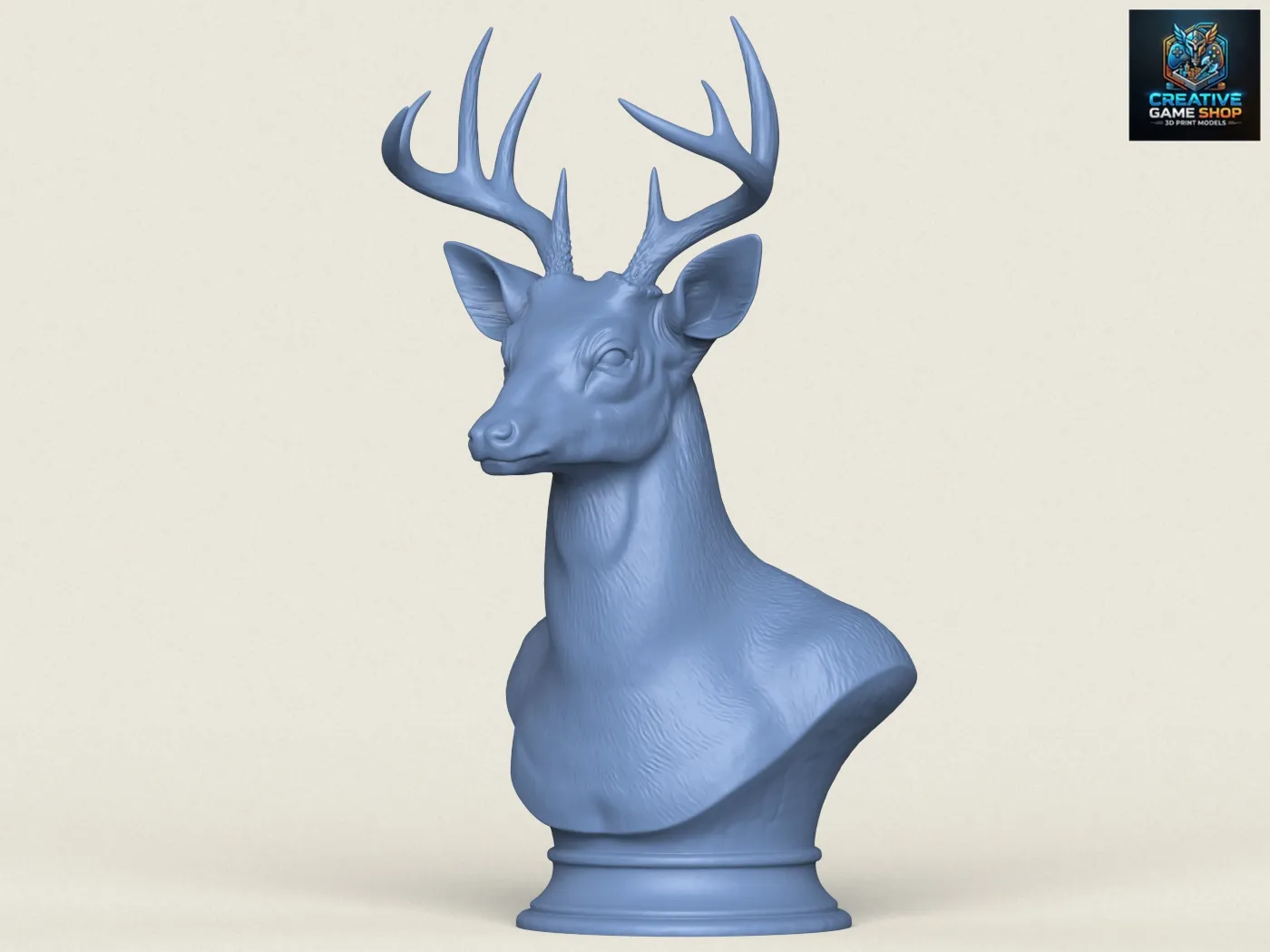 Wild Deer Bust 3D Print Model .c4d .max .obj .3ds .fbx .stl .blend 