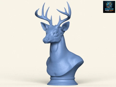 Busto di cervo selvatico Modello di stampa 3D