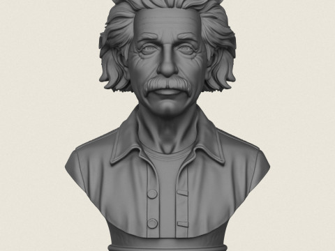 Buste d'Albert Einstein Modèles 3D en vedette