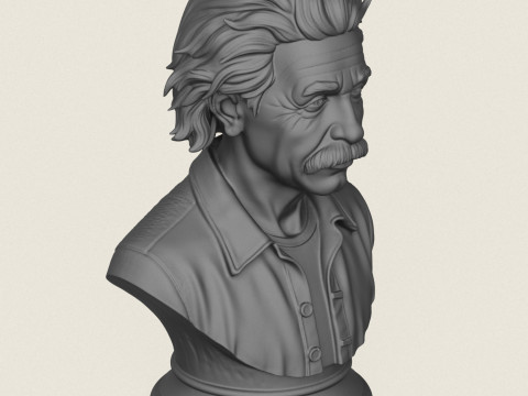 Buste d'Albert Einstein Modèles 3D en vedette