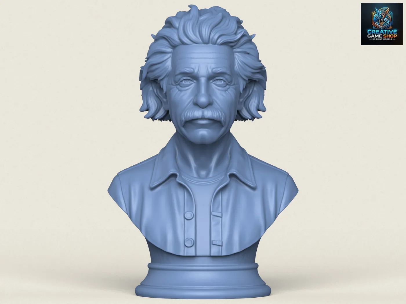 Albert Einstein Bust 3D Print Model .c4d .max .obj .3ds .fbx .stl .blend 