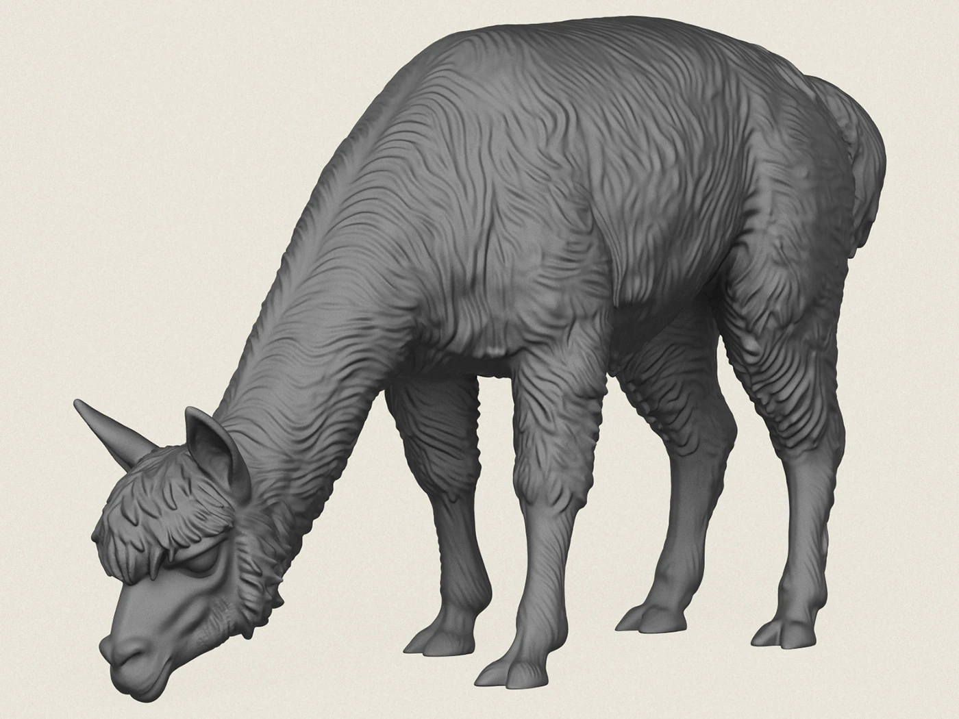 Mangiare Alpaca Modello di stampa 3D .c4d .max .obj .3ds .fbx .stl .blend 